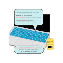 Silikon Klavye Koruyucu Macbook Air 13 Retina Uyumlu A1932 A2179 A2337 M1 Us Amerikan Enter Ansı İngilizce Keyboard Cover Açık Mavi
