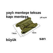 Yaylı Menteşe Büyük Boy Teksas Kapı Çift Açılır Menteşe Sarı Renk