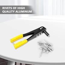 4 Uçlu Profesyonel Perçin Tabancası Seti 2.4/3.2/4.0/4.8 Mm Başlık + 40 Adet Alüminyum Perçin + Anahtar Metal, Plastik Ve Deri Delme & Sabitleme Aracı