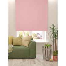 Br Perle Home Soft Pembe Rengi Düz Mekanize Stor Perde Yüksek Kalite Metropol Serisi Soft Pembe
