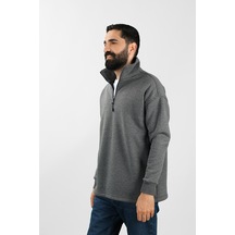 Unisex Balıkçı Yaka Antrasit Sweatshirt