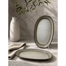 2 Li Oval Kayık Tabak / Servis Tabağı / Sunum Tabağı / Meze Tabağı / Uzun Oval Tabak Cortado Spiral Diğer
