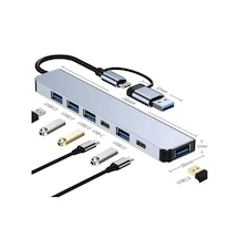 Çoklayıcı Adaptör 7in1 Usb/type-c To Usb A, Usb C Macbook Uyumlu Çevirici Adaptör Çok Portlu Ço