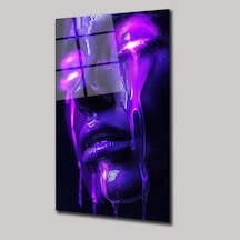 Neon Gözyaşları Cam Tablo Soyut Neon Işıklı Modern Duvar Dekoru