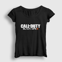 Presmono Kadın Black Ops Call Of Duty T-shirt Siyah