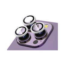 Noktaks - iPhone Uyumlu 14 Pro Max - Kamera Lens Koruyucu Safir Parmak İzi Bırakmayan Anti-reflective Cl-12 - Gümüş