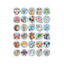 30 Adet Komik Karikatür Hayvan Sticker Seti - Laptop Defter Telefon İçin Özel Tasarım Çok Renkli
