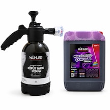 %95 Cilalı Mor Oto Şampuanı 5 Lt + Hediye Köpük Atan Basınçlı Pompa 2 Lt