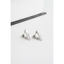 Unisex 316 L Paslanmaz Çelik 1.5 Cm Üçgen Model Küpe