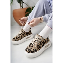 Nesilshoes Nesil Shoes Dvm 5750 Leopar Havalı Taban Kadın Sneakers