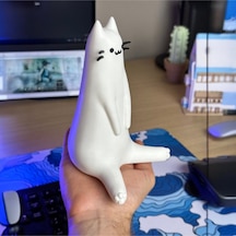 Minimalist Kedi Figürü 3d Yazıcı Baskı Dekoratif Obje 16 Cm
