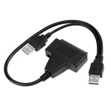 Çift Usb 2.0 - Sata 7 + 15Pin Adaptörü Kablo Dönüştürücü