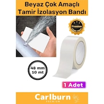 Süper Güçlü Su Geçirmez Sızdırmaz Beyaz Renk Çok Amaçlı Tamir İzolasyon Bandı 48mm X 10m 1 Adet