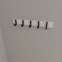 Hepsi3boyutlu Modern Duvar & Kapı Baston Askılık - 5 Adet Siyah J Askılık - Model No : 6 Siyah