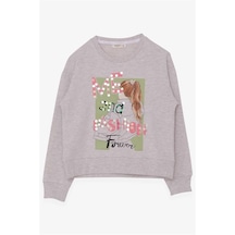 Kız Çocuk Breeze Sweatshirt Pullu Kız Baskılı Bej Melanj (8-14 Yaş) Kız Çocuk Breeze Sweatshirt Pullu Kız Baskılı Bej Melanj (8-14 Yaş)