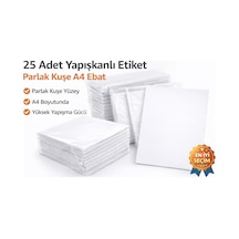 Adcoat 25 Adet Yapışkanlı Etiket Parlak Kuşe A4 Ebat Diğer