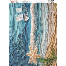 Pirinç Dekopaj Kağıdı 30x42cm Pt-3526 Deniz