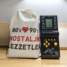 Kese Siyah Tetrisli 80'ler 90'lar Nostaljik Hediye Seti