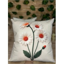 Ve Kelebek Desenli Dekoratif Kırlent Kılıfı 43x43 Cm 2 Li Set Fermuarlı Genel