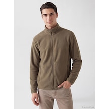 Lcwaıkıkı Classic Haki Dik Yaka Erkek Polar Fermuarlı Sweatshirt Diğer