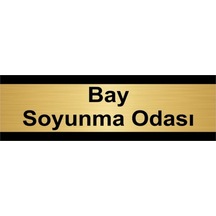 Bay Soyunma Odası 10x20cm Altın Renk Metal Yönlendirme Levhası