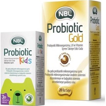 NBL Probiotic Kids 30 Çiğneme Tableti+NBL Probiotic Gold 20 Stick Saşe