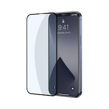 Baseus Apple Uyumlu   iPhone 12 Pro Max 6.7 0.3Mm Full Anti Blue Light Tempered Ekran Koruyucu Siyah