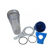 Daire Girişi Su Arıtma Filtre Kabı 10 Inch , 3/4 Inch In Out Bağlantılı,10'' Yıkanabilir Filtre