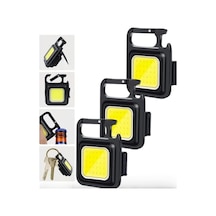 3 Adet Led Anahtarlıklı Metal Kasa El Feneri Şişe Açacağı Usb Li Şarj Edilebilir Cep Boy Cob 80