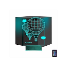 Luvivia Uçan Balon Kişiye Özel 3d Lamba - Masa Gece Lambası Şeffaf