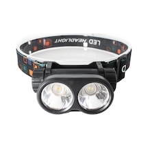 Yeni Çift Işık Kaynağı Güçlü Far Açık Çalışma Lambası Çalışma Farları Gece Far Kamp Yürüyüş Açık Gece Lambası Siyah