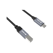 S-link Sl-u2004 Type-c To Usb-b Yazıcı Kablosu, 1.5 Metre Usb C Metal Başlıklı Siyah Printer Kablo, Usb-c Laptop Macbook Pc İle Usb-b Yazıcı Tarayıcı Fotokopi Bağlantı Kablosu, 480mbps Veri Aktarım