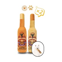Peluş Şişe Köpek Oyuncağı Kemirme Oyuncağı Çekiştirmeli 2'li Set Hışırdayan Oyuncak
