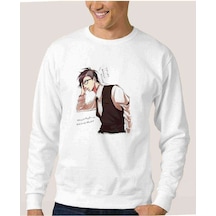 Anime Tokyo Ghoul Anteiku Baskılı Beyaz Erkek Örme Sweatshirt (528448767)