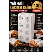 100 Adet Baskılı Servis Kesesi 15x20x8 Cm - Tost Poğaça Simit Sandviç Sunum Kağıdı - Fast Food Paket Servis Kılıfı
