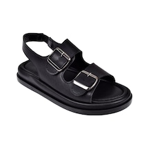 Castle Black Çift Tokalı Kadın Sandalet Cb-35176 Siyah Siyah