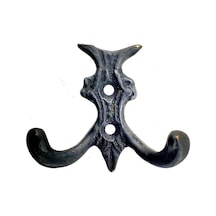 Antika Tarz Dekoratif Pirinç Koç Çiftli Askı - 50x55mm, Oksit -