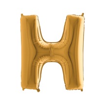 Gold Folyo Balon H Harfi 16inç 40cm Diğer