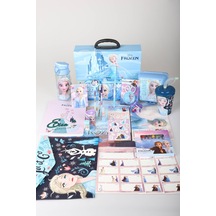 Dekomus Lisanslı Elsa Frozen Ice Glow Colleciton 32 Parça Full Kırtasiye Seti Kalem Çantası,saplı Klasör,beslenme Kabı,matara Altın