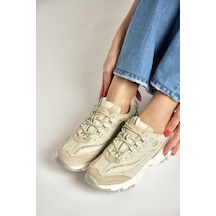 Fox Shoes Y702038709 Bej Kalın Tabanlı Spor Ayakkabı Sneakers Bej