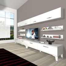 Decoraktiv Eko 360y Slm Silver Tv Ünitesi Tv Sehpası Parlak Beyaz