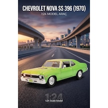 Maisto Lisanslı Chevrolet Nova Ss 1970 Model 1:24 Ölçekli Açılır Kapaklı Klasik Model Araba Yeşil