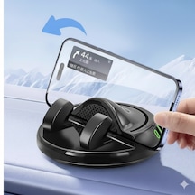 360 Dönebilen Yapışkanlı Numaratörlü Araç Telefon Tutucu Renk - Siyah