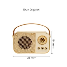 Nostaljik Bluetooth Hoparlör Bluetooth 5.2 Usb & Tf Kart Destekli Led Taşınabilir Speaker