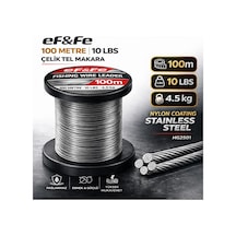 Effe Hg2501 Çelik Tel Makara 100m 10lbs 4.5kg Nylon Coating Stainless Steel 10 Lbs