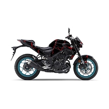 Yamaha Mt-25 2020 - 2023 Sticker Şimşek Desen Kaplama Sticker Etiket Modeli Kırmızı