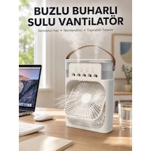 Spreyli Mini Masaüstü Fan 500ml Su Hazneli 3 Kademeli Soğutucu Yeni Nesil