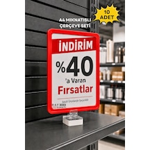 10 Adet - A4 Güçlü Mıknatıs Tutuculu Fiyatlık Etiketlik Dikey Yatay Ve Bilgilendirme Çerçevesi Kırmızı