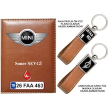 Plakanıza Özel Mıncooper Logolu Taba Ruhsat Kabı Ve Anahtarlık