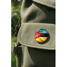 Mozambik Mozambique Abstract Ülke Bayraklı Buton Rozet - 44 MM 5 Adet Çok Renkli